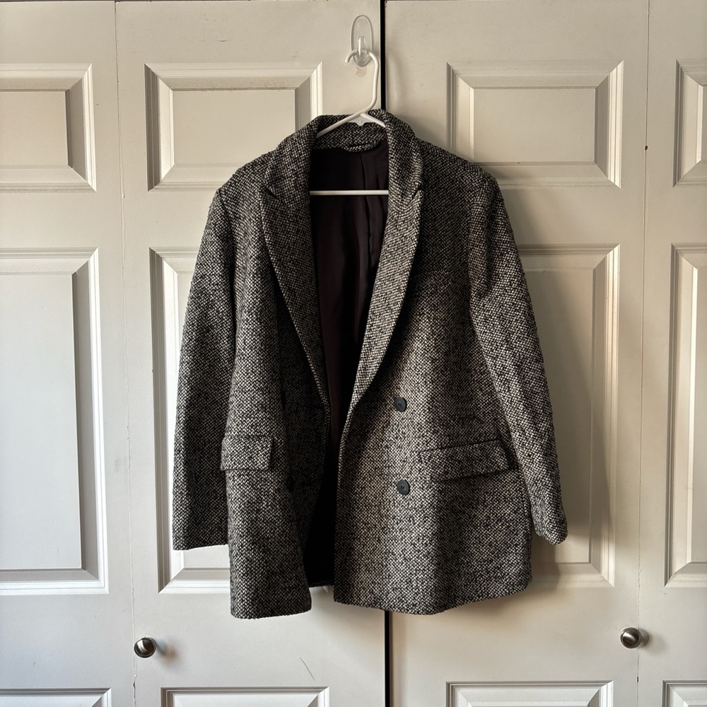 & Other Stories Black and Gray Wool Jacket